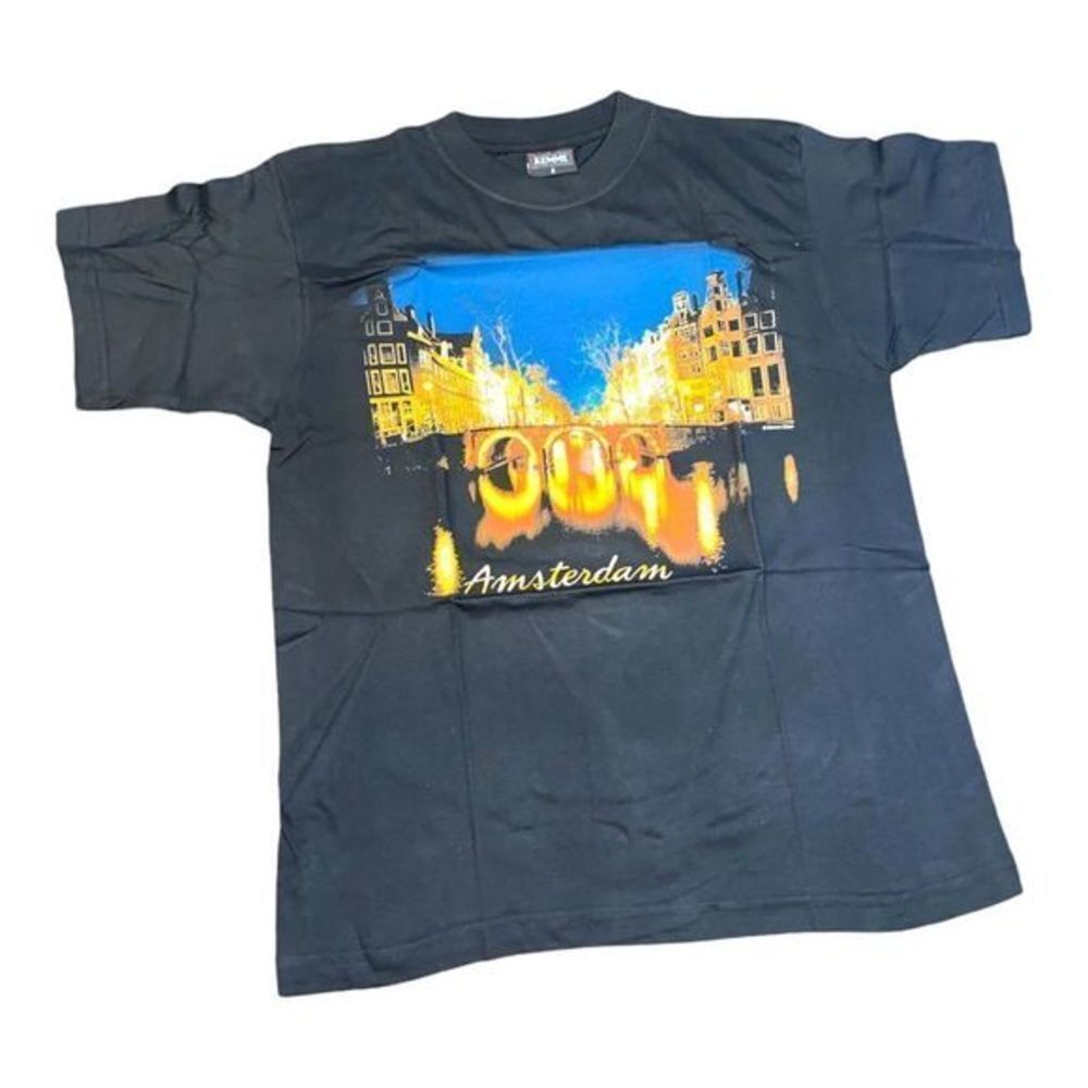Vintage 90s Kemme tag Graphic embroidered Amsterdam souvenir Holland T-Shirt‎